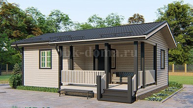 Каркасный одноэтажный дачный дом «Дунай» 9х6