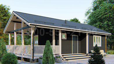 Одноэтажный дачный дом из бруса «Замбези» 11х6