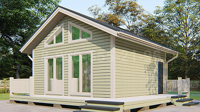 Одноэтажный каркасный дом «Юкон» 6х6