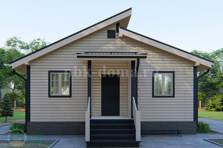 Каркасный одноэтажный дачный дом «Рона» 10х8,5