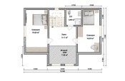 план первого этажа полутораэтажного кракасного дома 12х7,5