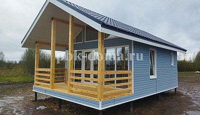 Одноэтажный каркасный дом 8 на 5м в Новгородской области д. Базарово