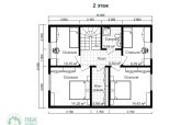 планировка 2 этажа полутораэтажного каркасного дома 10х9,8 с террасой