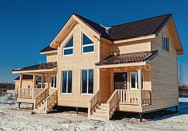 Каркасный двухэтажный дом 12х7,5м. в Ленинградской области.