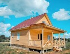 Двухэтажный дом из бруса 10х9м в Ленинградской области.