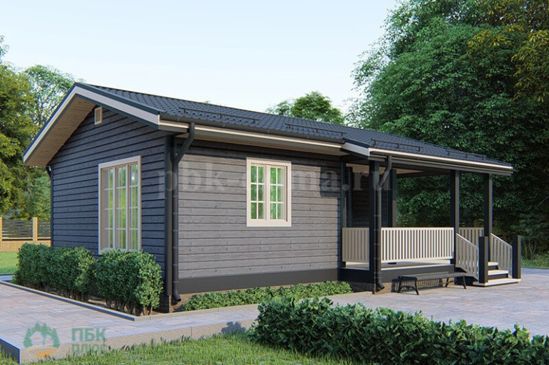 Одноэтажный дачный дом из бруса «Дунай» 9х6