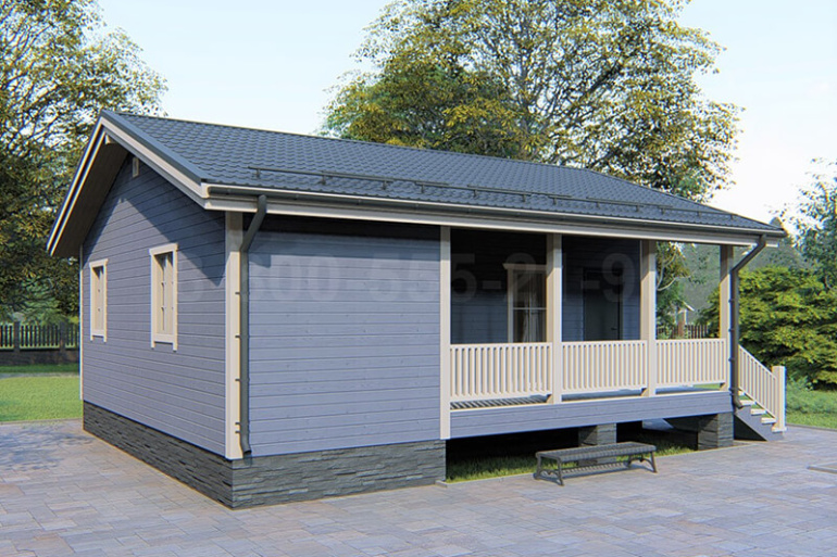 Одноэтажный дом из бруса «Енисей» 9х8