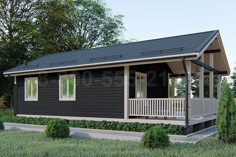 Одноэтажный дачный дом из бруса «Замбези» 11х6