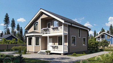 Полутораэтажный каркасный дом «Марха» 10х9.8