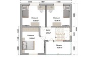 планировка 2 этажа полутораэтажного дома 8х8