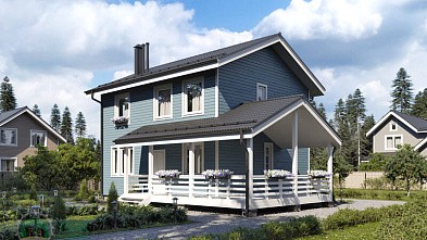 Двухэтажный каркасный дом «Онон» 12х8.9