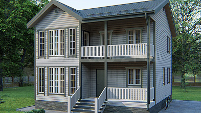 Двухэтажный каркасный дом «Миссисипи» 9х9