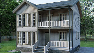 Двухэтажный каркасный дом «Миссисипи» 9х9