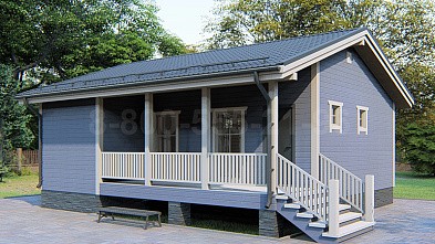 Одноэтажный дом из бруса «Енисей» 9х8