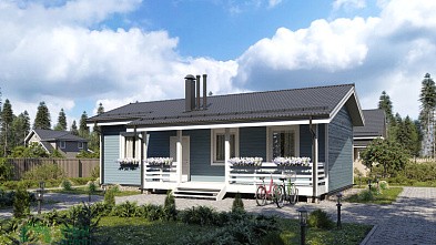 Одноэтажный каркасный дом «Витимкан» 11х11