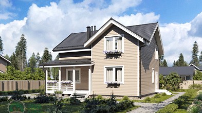 Полутораэтажный каркасный дом «Хопёр» 10.2х8.7