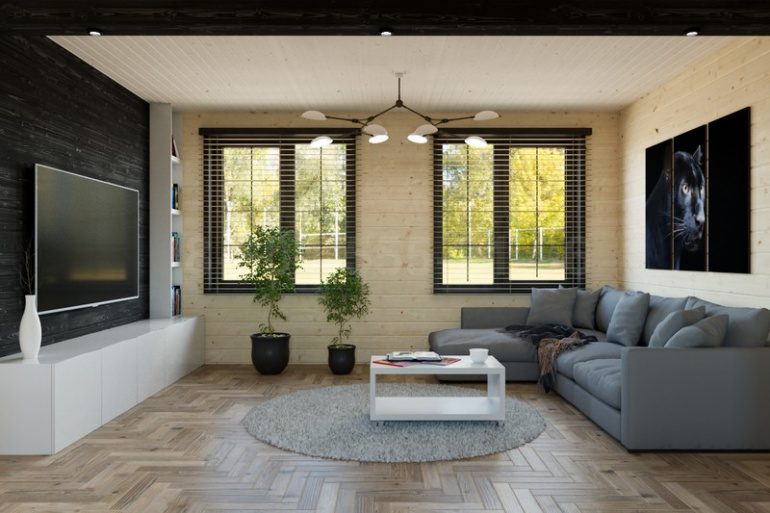 Одноэтажный дом из бруса «Мусь» 12х8