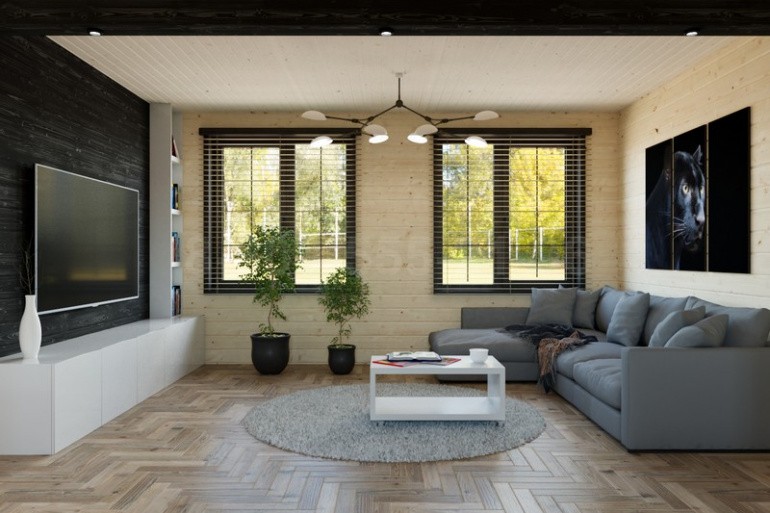 Одноэтажный дом из бруса «Мусь» 12х8