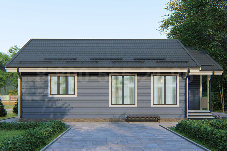 Каркасный одноэтажный дачный дом «Мусь» 12х8