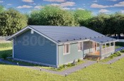 Одноэтажный каркасный дом «Ганг» 15х9 с террасой и крыльцом