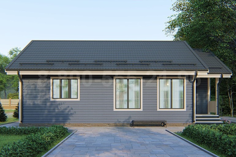 Одноэтажный дом из бруса «Мусь» 12х8