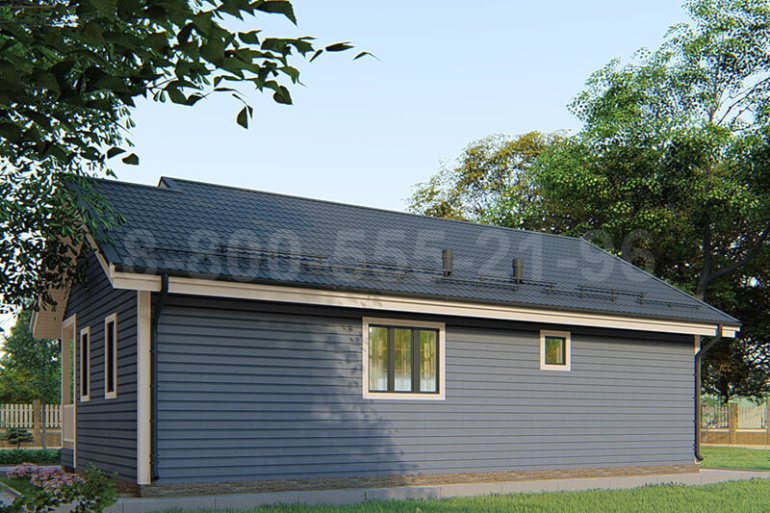 Каркасный одноэтажный дачный дом «Мусь» 12х8