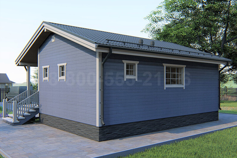 Одноэтажный дом из бруса «Енисей» 9х8