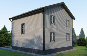 Двухэтажный каркасный дом 9х9 с прямой двускатной крыей