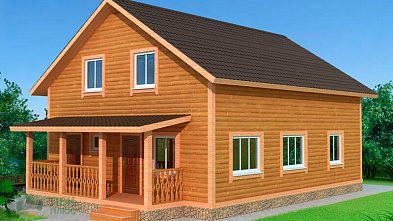 Большой дом из бруса «Алазея» 12.5х8 с террасой