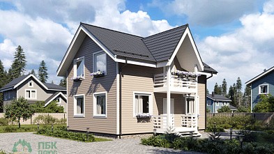 Полутораэтажный каркасный дом «Мая» 9х7