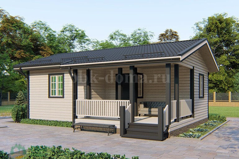 Каркасный одноэтажный дачный дом «Дунай» 9х6