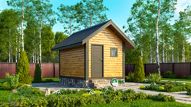 Одноэтажная баня из бруса «Берёзка» 4х3