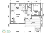 планировка 1 этажа одноэтажного каркасного дома 9х6