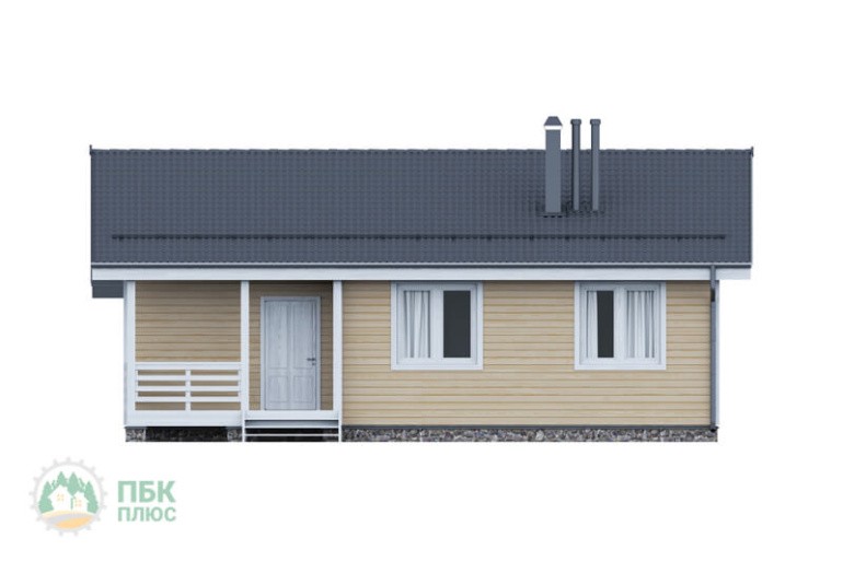 Одноэтажный дом из бруса «Витимкан» 11х11 с террасой