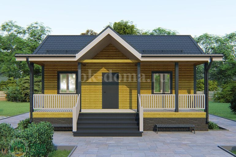 Каркасный одноэтажный дачный дом «Витьюм» 9х8