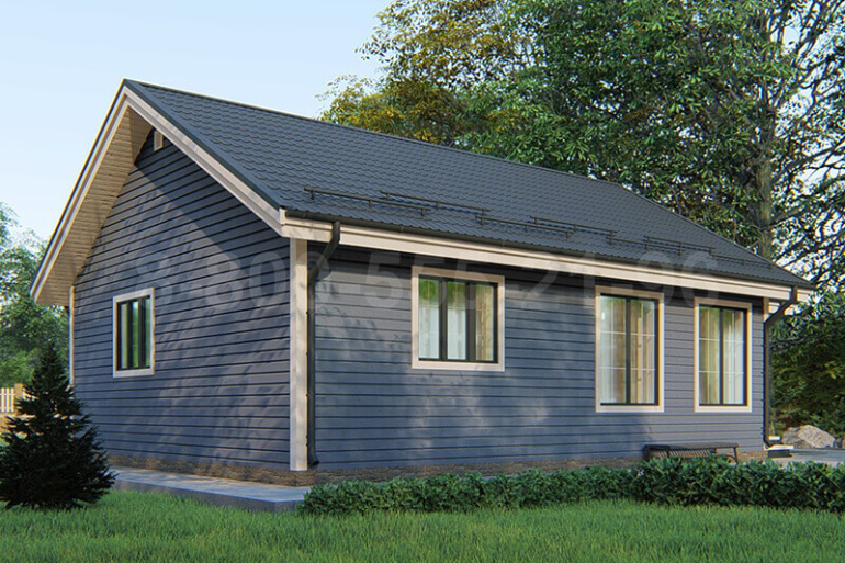 Одноэтажный дом из бруса «Мусь» 12х8