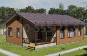 Одноэтажный каркасный дом «Меконг» 13х9 с террасой