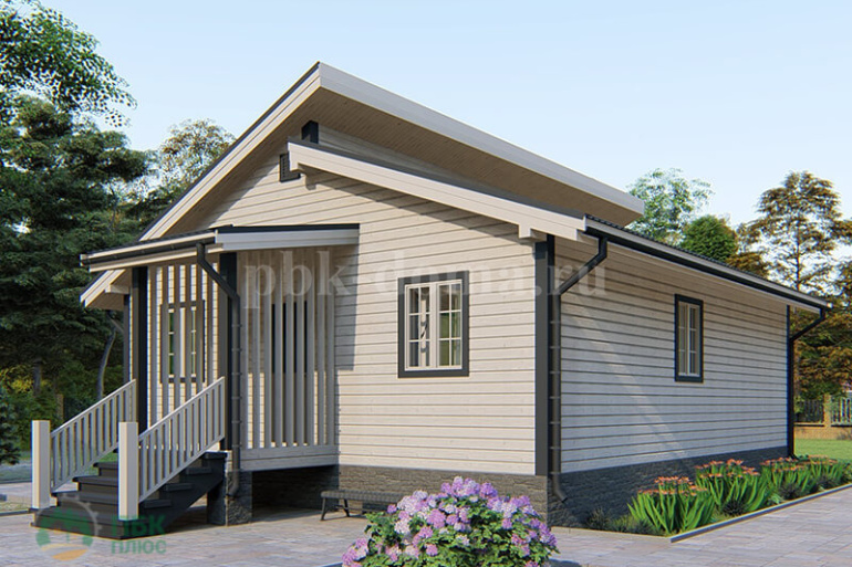 Каркасный одноэтажный дачный дом «Рона» 10х8,5