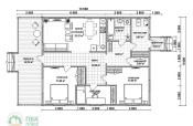 планировка одноэтажного каркасного дома 13,5х9