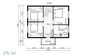 планировка 2 этажа полутораэтажного каркасного дома 9х7