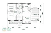 планировка 1 этажа одноэтажного каркасного дома 12х8